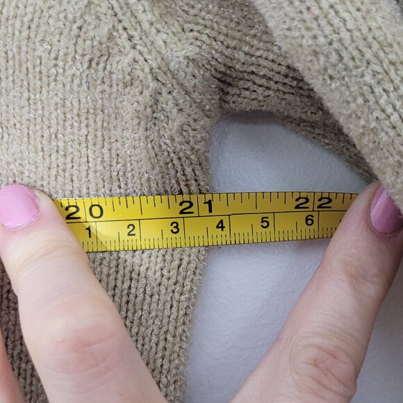 Vintage Coquette MOFFI Tan Brown Embroidered Floral Button Knit Cardigan Crochet - Picture 13 of 14